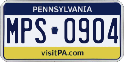 PA license plate MPS0904