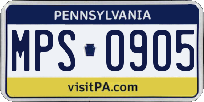PA license plate MPS0905