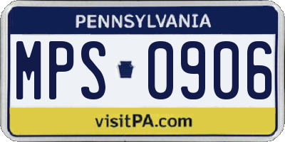 PA license plate MPS0906
