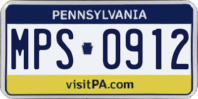 PA license plate MPS0912