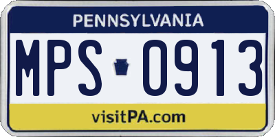 PA license plate MPS0913