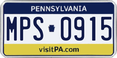 PA license plate MPS0915