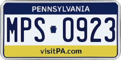 PA license plate MPS0923