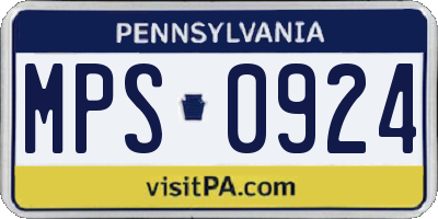 PA license plate MPS0924