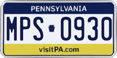 PA license plate MPS0930