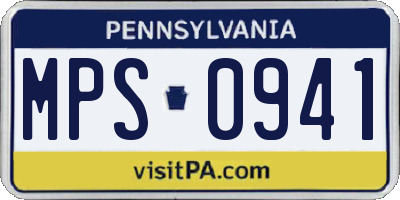 PA license plate MPS0941