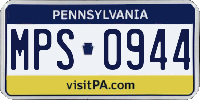 PA license plate MPS0944