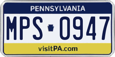 PA license plate MPS0947
