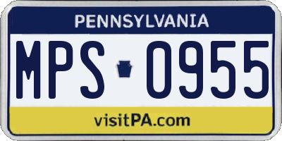 PA license plate MPS0955