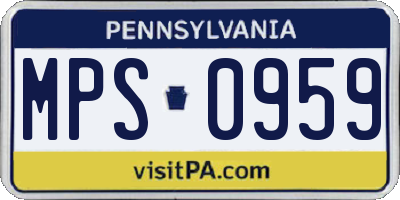 PA license plate MPS0959