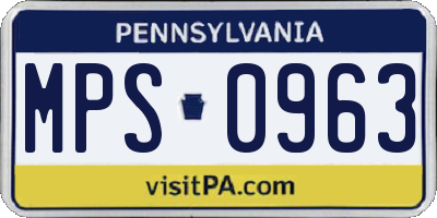 PA license plate MPS0963