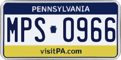 PA license plate MPS0966