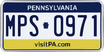 PA license plate MPS0971