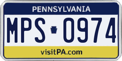 PA license plate MPS0974