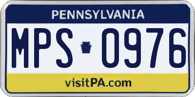 PA license plate MPS0976