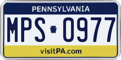 PA license plate MPS0977