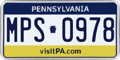 PA license plate MPS0978