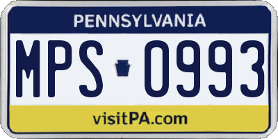 PA license plate MPS0993