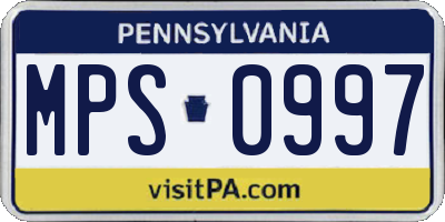 PA license plate MPS0997