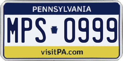 PA license plate MPS0999