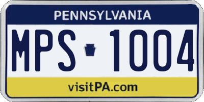 PA license plate MPS1004