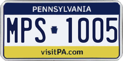PA license plate MPS1005