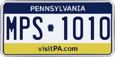 PA license plate MPS1010
