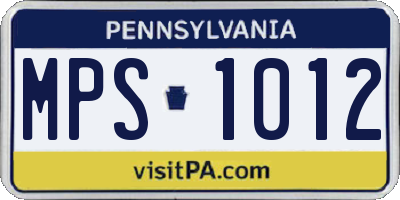 PA license plate MPS1012