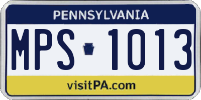 PA license plate MPS1013