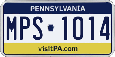 PA license plate MPS1014