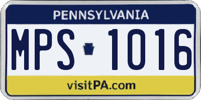 PA license plate MPS1016