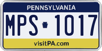 PA license plate MPS1017