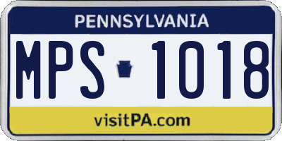 PA license plate MPS1018