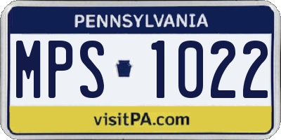 PA license plate MPS1022