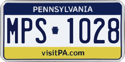 PA license plate MPS1028
