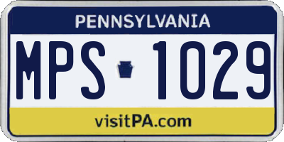 PA license plate MPS1029