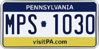 PA license plate MPS1030