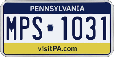 PA license plate MPS1031