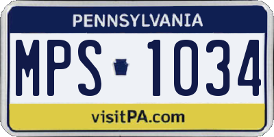 PA license plate MPS1034
