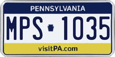 PA license plate MPS1035