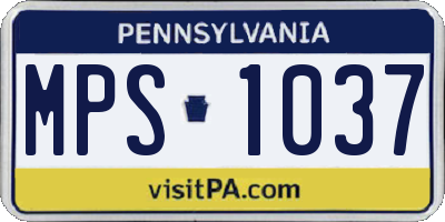 PA license plate MPS1037