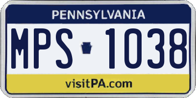 PA license plate MPS1038