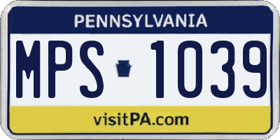 PA license plate MPS1039