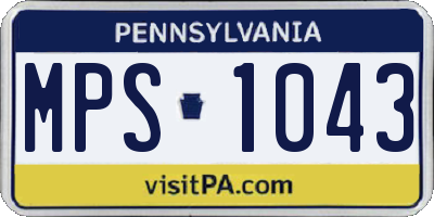 PA license plate MPS1043