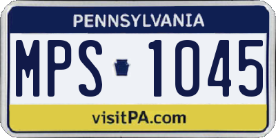 PA license plate MPS1045