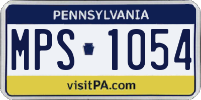PA license plate MPS1054