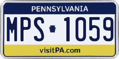 PA license plate MPS1059