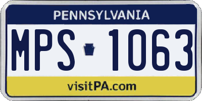 PA license plate MPS1063