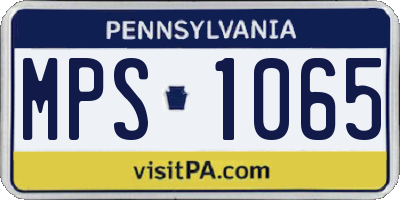 PA license plate MPS1065
