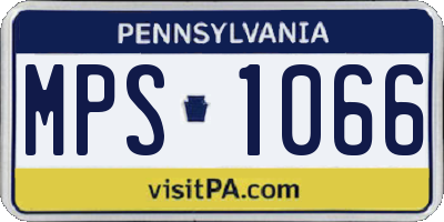 PA license plate MPS1066